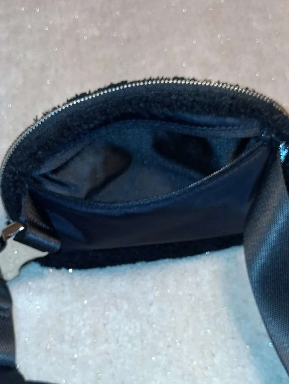 Lululemon Athletica Black Sherpa Crossbody Pouch